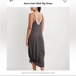 Slate grey midi slip dress